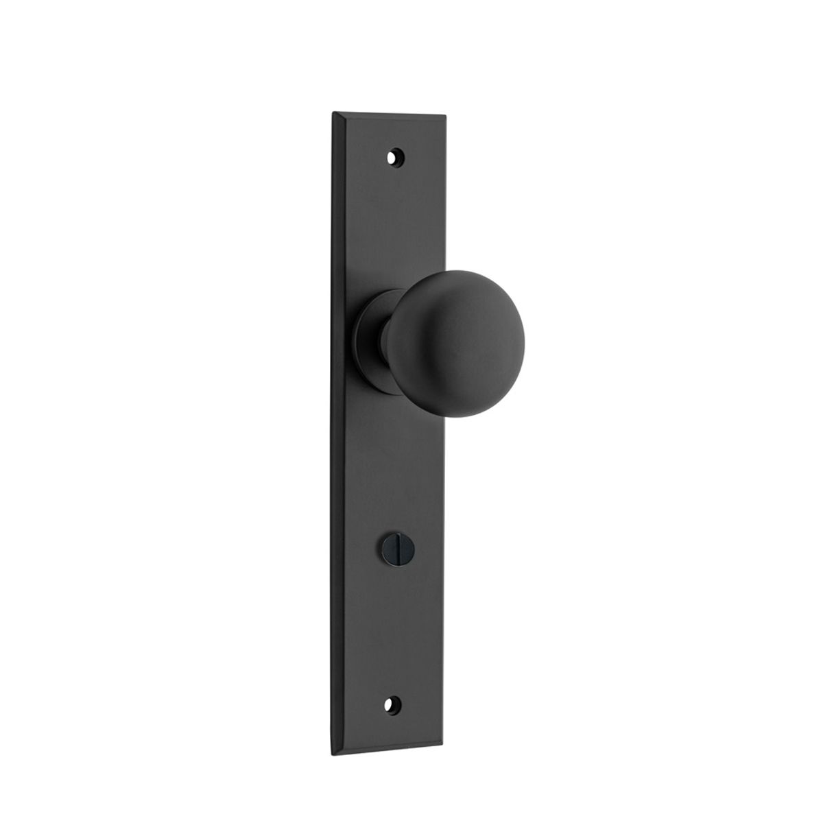 12946P85 - Cambridge Knob - Chamfered Backplate - Matt Black - Privacy