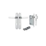 12364KENTR60KT - Osaka Lever - Oval Backplate Entrance Kit with High Security Lock - Brushed Chrome - Entrance