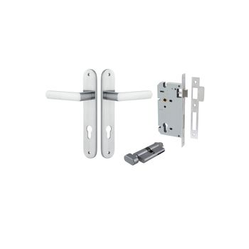 Osaka Lever - Oval Backplate Entrance Kit with High Security Lock