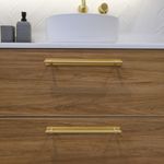 21026B - Helsinki Cabinet Pull with Backplate - CTC256mm - Brushed Brass