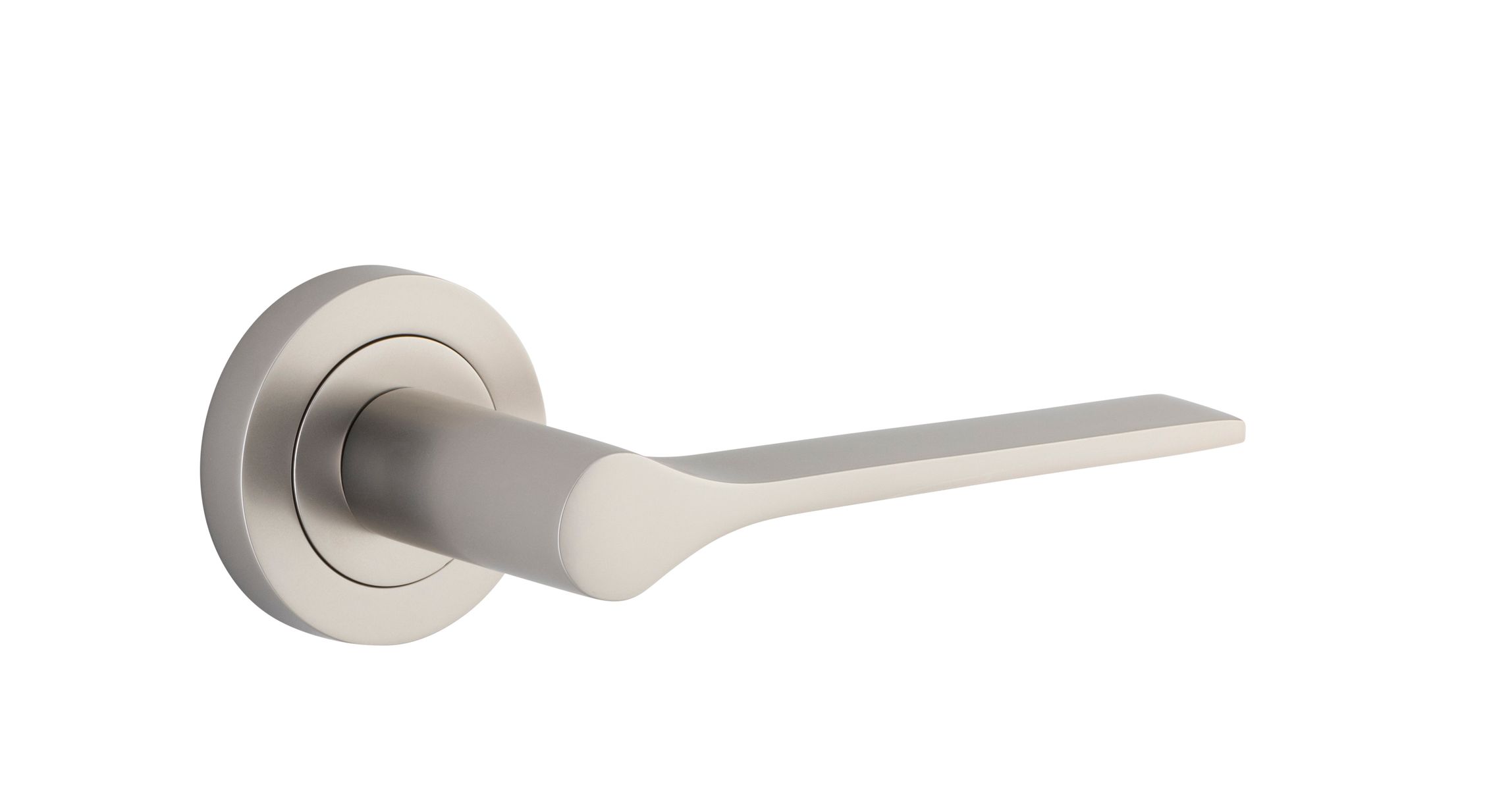0369 - Como Lever - Round Rose - Satin Nickel - Passage