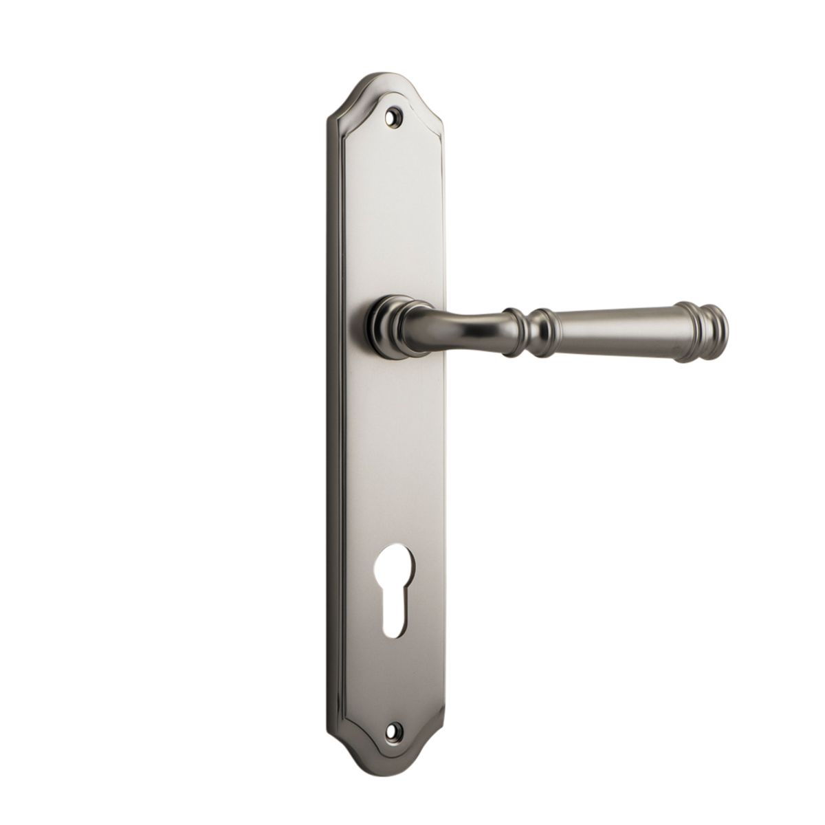 14718E85 - Verona Lever - Shouldered Backplate - Satin Nickel - Entrance