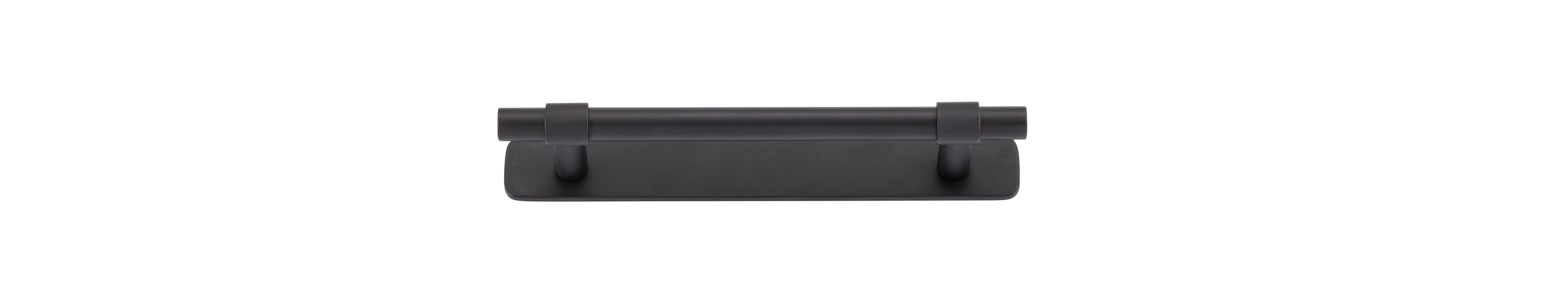 21003B - Helsinki Cabinet Pull with Backplate - CTC128mm - Matt Black