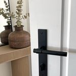 12896E85 - Helsinki Lever - Rectangular Backplate - Matt Black - Entrance