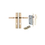 10250KENTR60KT - Berlin Lever - Rectangular Backplate Entrance Kit with High Security Lock - Polished Brass - Entrance