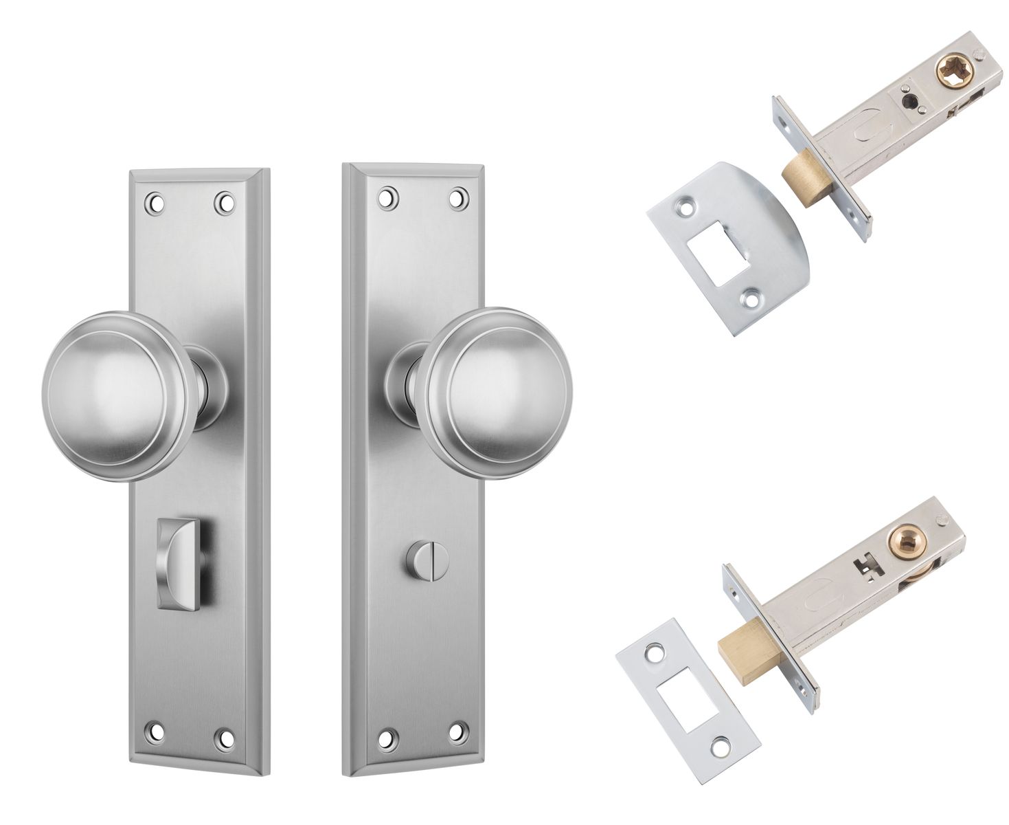 Milton Door Knob - Long Backplate Privacy Set