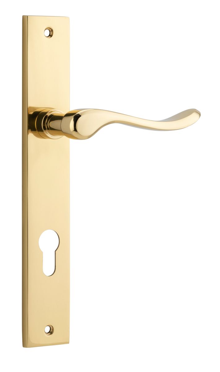10420E85 - Stirling Lever - Rectangular Backplate - Polished Brass - Entrance