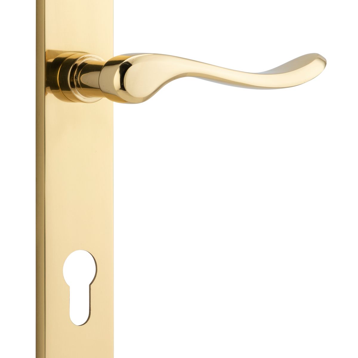 10420E85 - Stirling Lever - Rectangular Backplate - Polished Brass - Entrance