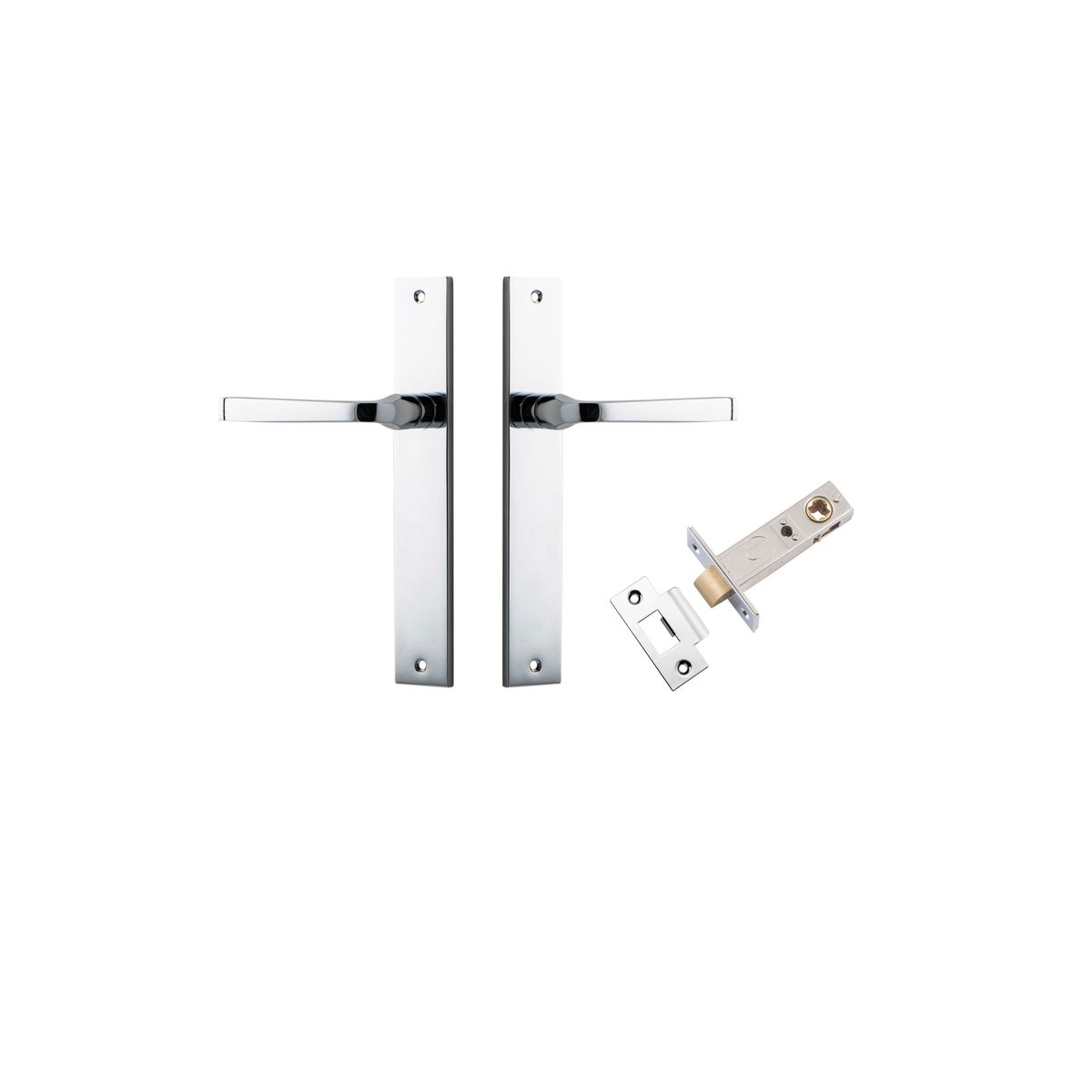 11708KPASS60 - Annecy Lever - Rectangular Backplate Passage Kit - Polished Chrome - Passage