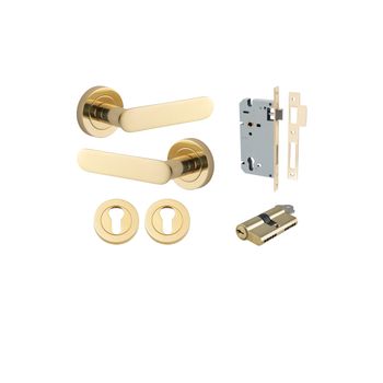 Bronte Lever - Round Rose Entrance Kit with High Security Lock