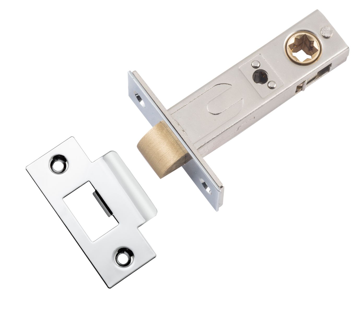 21493 - Hard Sprung Split Cam Tube Latch - 60mm Backset - Polished Chrome