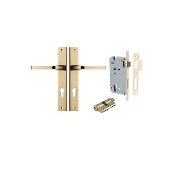 Annecy Lever - Rectangular Backplate Entrance Kit with High Security Lock