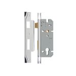 6052 - Rebated 85mm Euro Mortice Locks - 45mm Backset - Polished Chrome