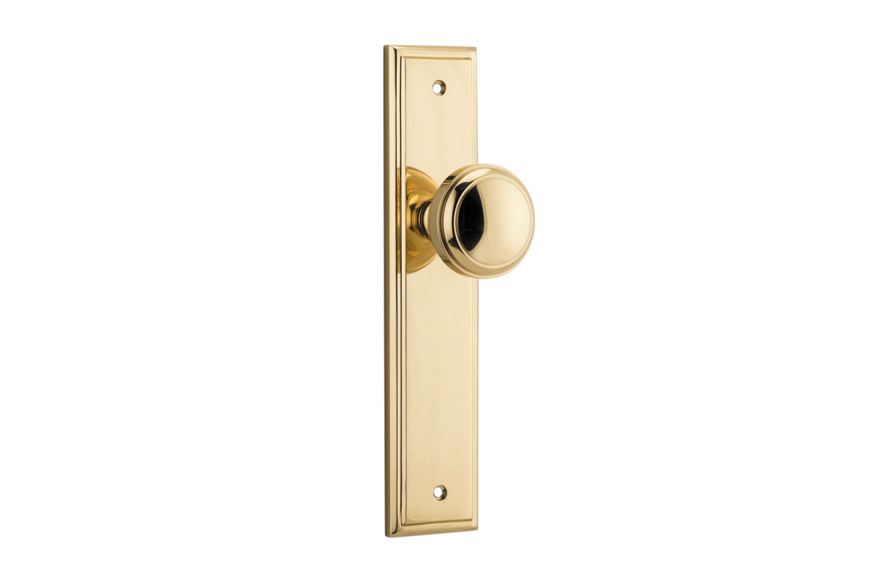 10338 - Paddington Knob - Stepped Backplate - Polished Brass - Passage