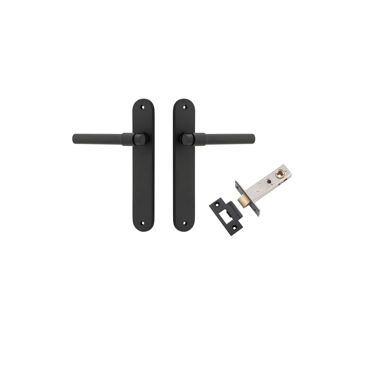 12900KPASS60 - Helsinki Lever - Oval Backplate Passage Kit - Matt Black - Passage