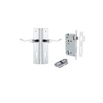 11926KENTR60KK - Stirling Lever - Stepped Backplate Entrance Kit with High Security Lock - Polished Chrome - Entrance