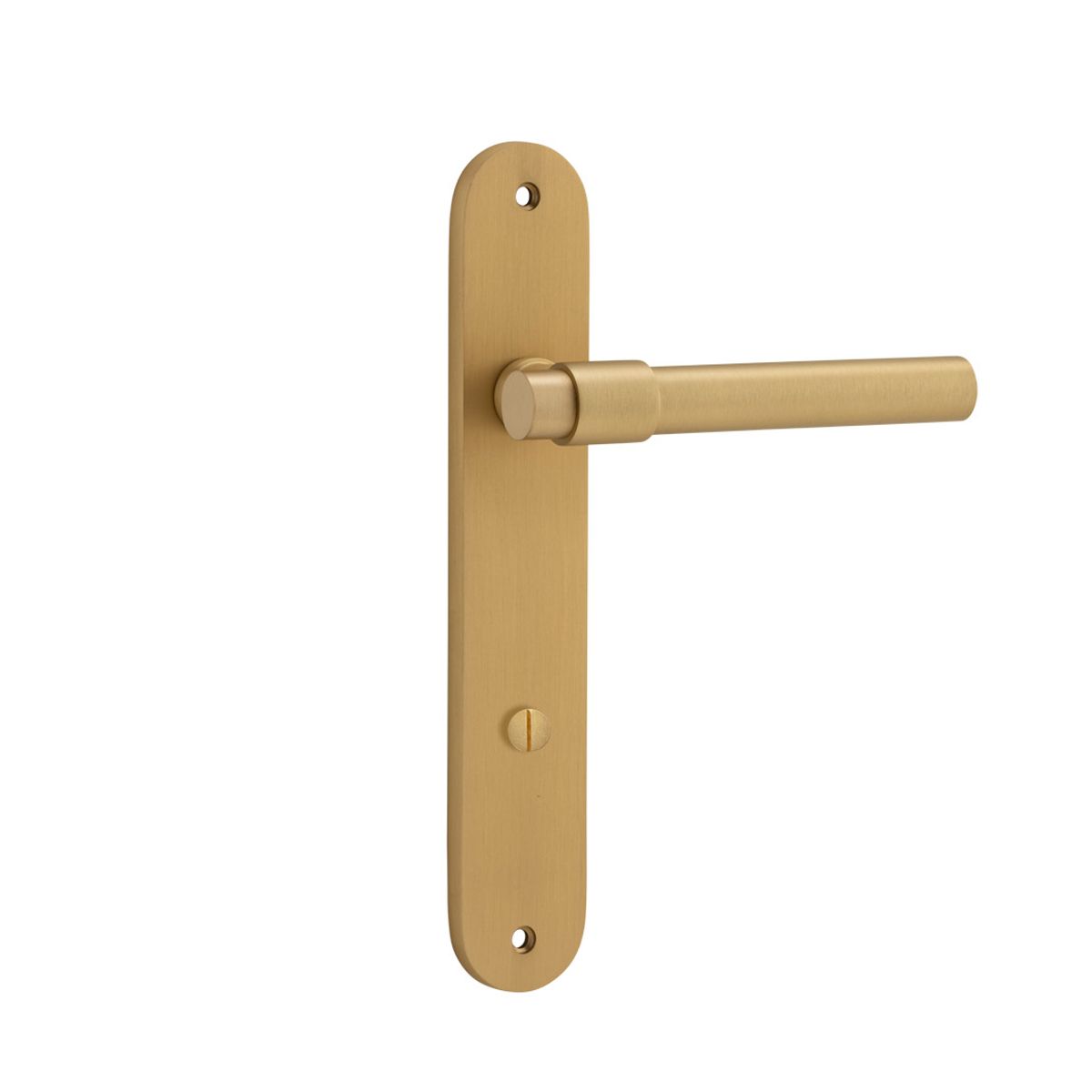 15400P85 - Helsinki Lever - Oval Backplate - Brushed Brass - Privacy