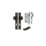 10820KENTR60KT - Paddington Knob - Rectangular Backplate Entrance Kit with High Security Lock - Signature Brass - Entrance