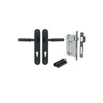 12768KENTR60KK - Brunswick Lever - Oval Backplate Entrance Kit with High Security Lock - Matt Black - Entrance
