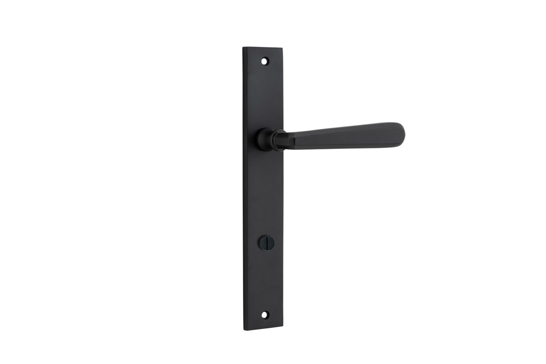 12872P85 - Copenhagen Lever - Rectangular Backplate - Matt Black - Privacy