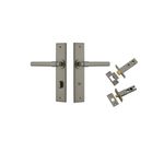 16604KPRIV60 - Helsinki Lever - Chamfered Backplate Privacy Kit with Privacy Turn - Graphite PVD - Privacy