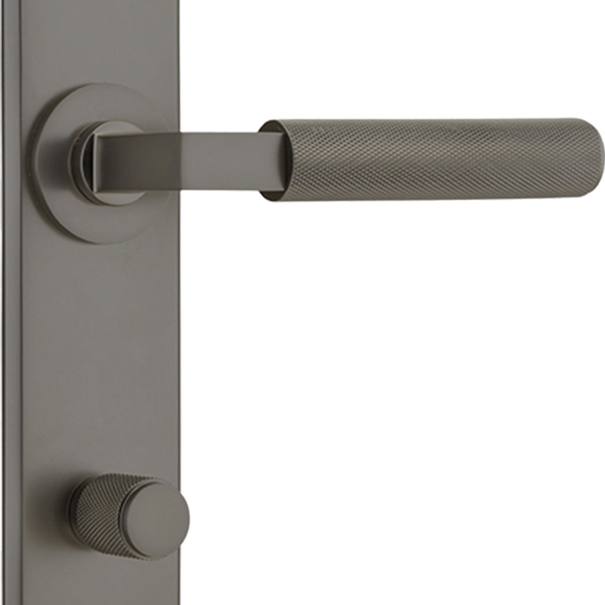 16896P85 - Brunswick Lever - Chamfered Backplate - Graphite PVD - Privacy