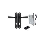 12876KENTR60KK - Copenhagen Lever - Oval Backplate Entrance Kit with High Security Lock - Matt Black - Entrance