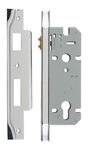 6056 - Rebated 85mm Euro Roller Mortice Locks - 45mm Backset - Polished Chrome