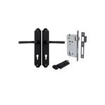 12720KENTR60KT - Annecy Lever - Shouldered Backplate Entrance Kit with High Security Lock - Matt Black - Entrance