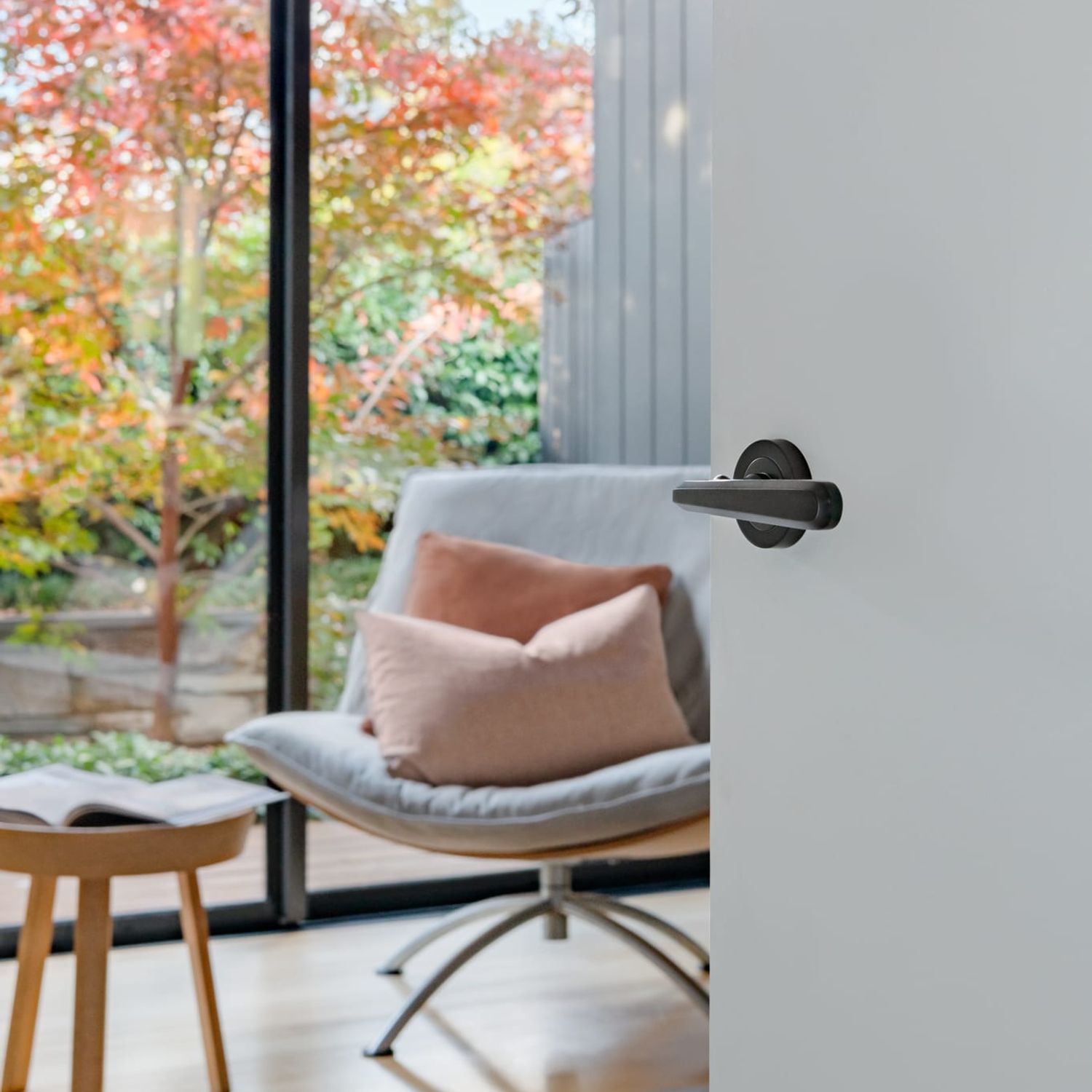 20805 - Copenhagen Lever - Round Rose - Brushed Chrome - Passage