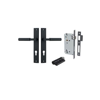 Berlin Lever - Rectangular Backplate Entrance Kit with High Security Lock