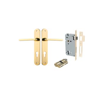 Baltimore Lever - Oval Backplate Entrance Kit with High Security Lock