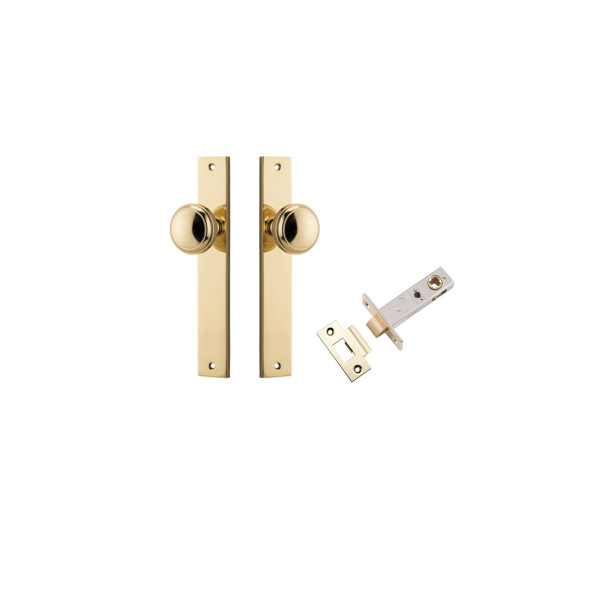 10320KPASS60 - Paddington Knob - Rectangular Backplate Passage Kit - Polished Brass - Passage
