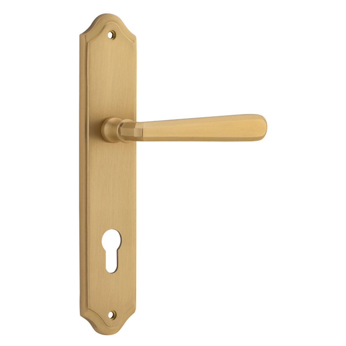 15374E85 - Copenhagen Lever - Shouldered Backplate - Brushed Brass - Entrance