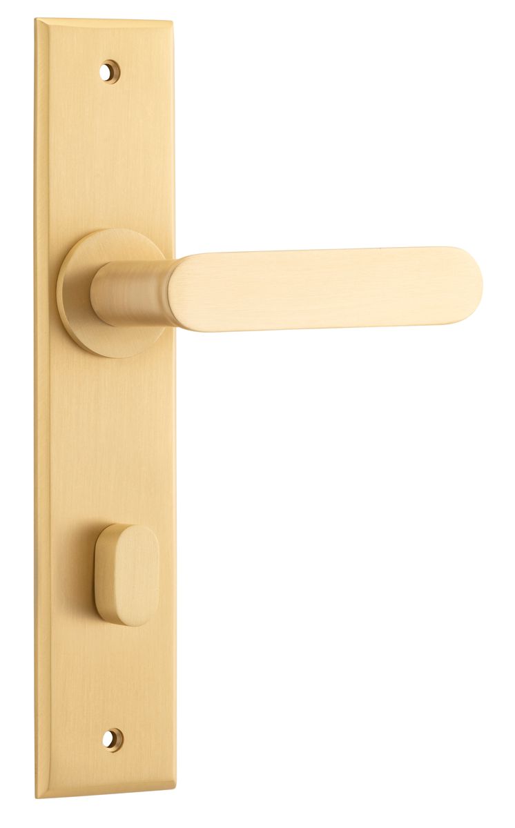 15284P85 - Bronte Lever - Chamfered Backplate - Brushed Brass - Privacy