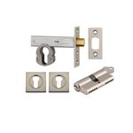 22157K60KKES - Euro Mortice Deadbolt Kit - 60mm Backset with Square Euro Escutcheon Key/Key - Satin Nickel - Entrance