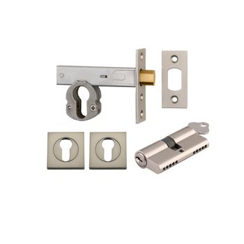 Euro Mortice Deadbolt Kit - 60mm Backset with Square Euro Escutcheon Key/Key