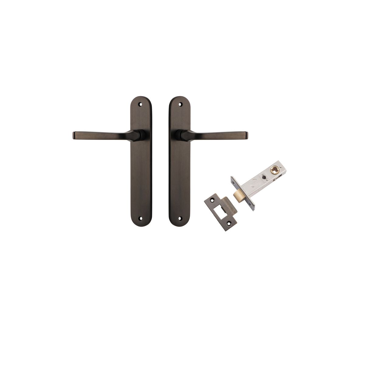 10732KPASS60 - Annecy Lever - Oval Backplate Passage Kit - Signature Brass - Passage