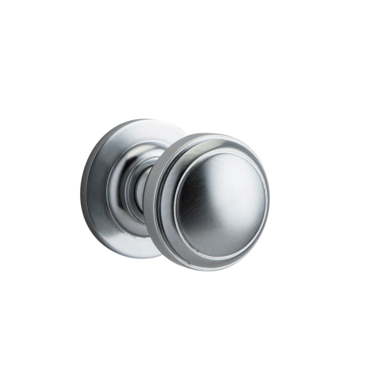 0215 - Paddington Knob - Round Rose - Brushed Chrome - Passage