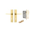 16382KENTR60KT - Baltimore Lever - Chamfered Backplate Entrance Kit with High Security Lock - Brushed Gold PVD - Entrance