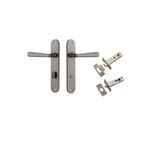 13876KPRIV60 - Copenhagen Lever - Oval Backplate Privacy Kit with Privacy Turn - Distressed Nickel - Privacy