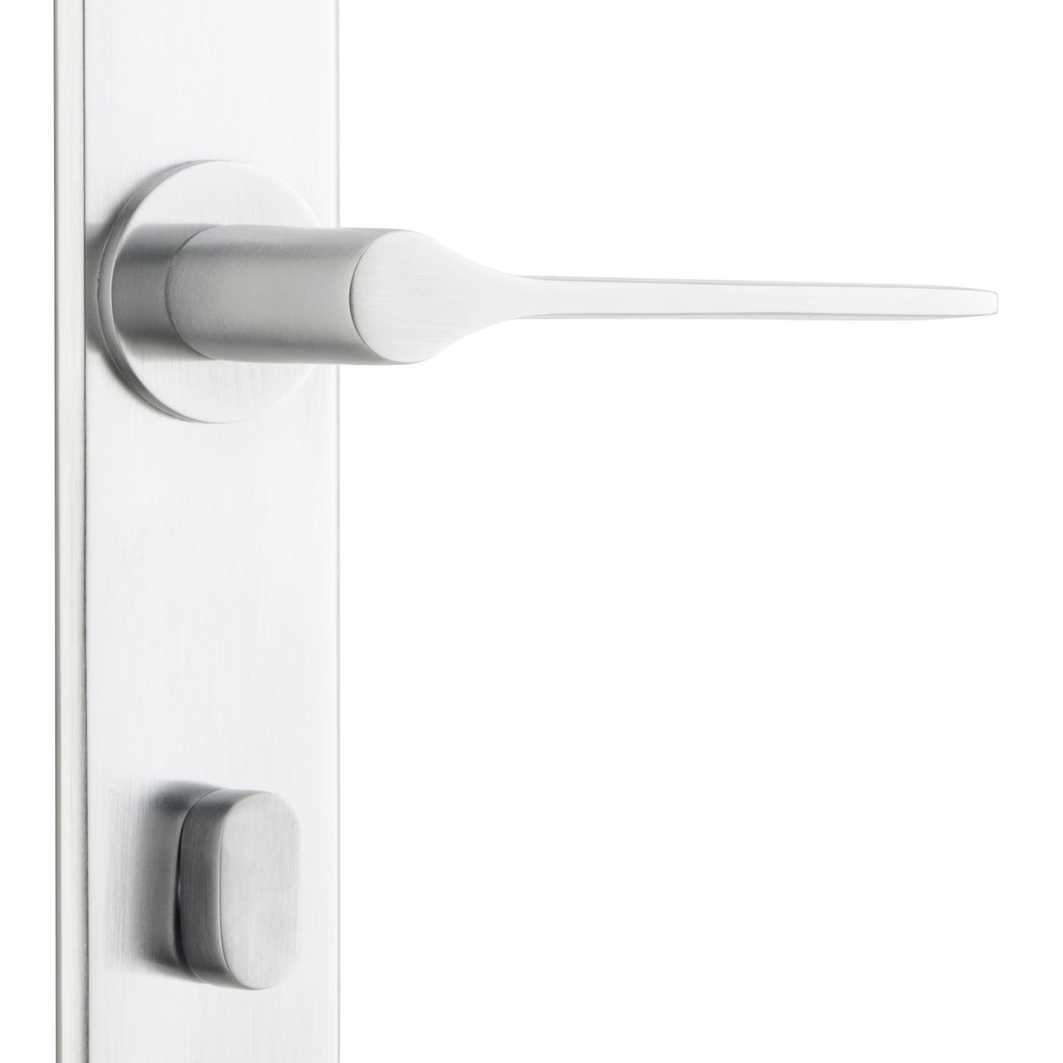 12258P85 - Como Lever - Chamfered Backplate - Brushed Chrome - Privacy