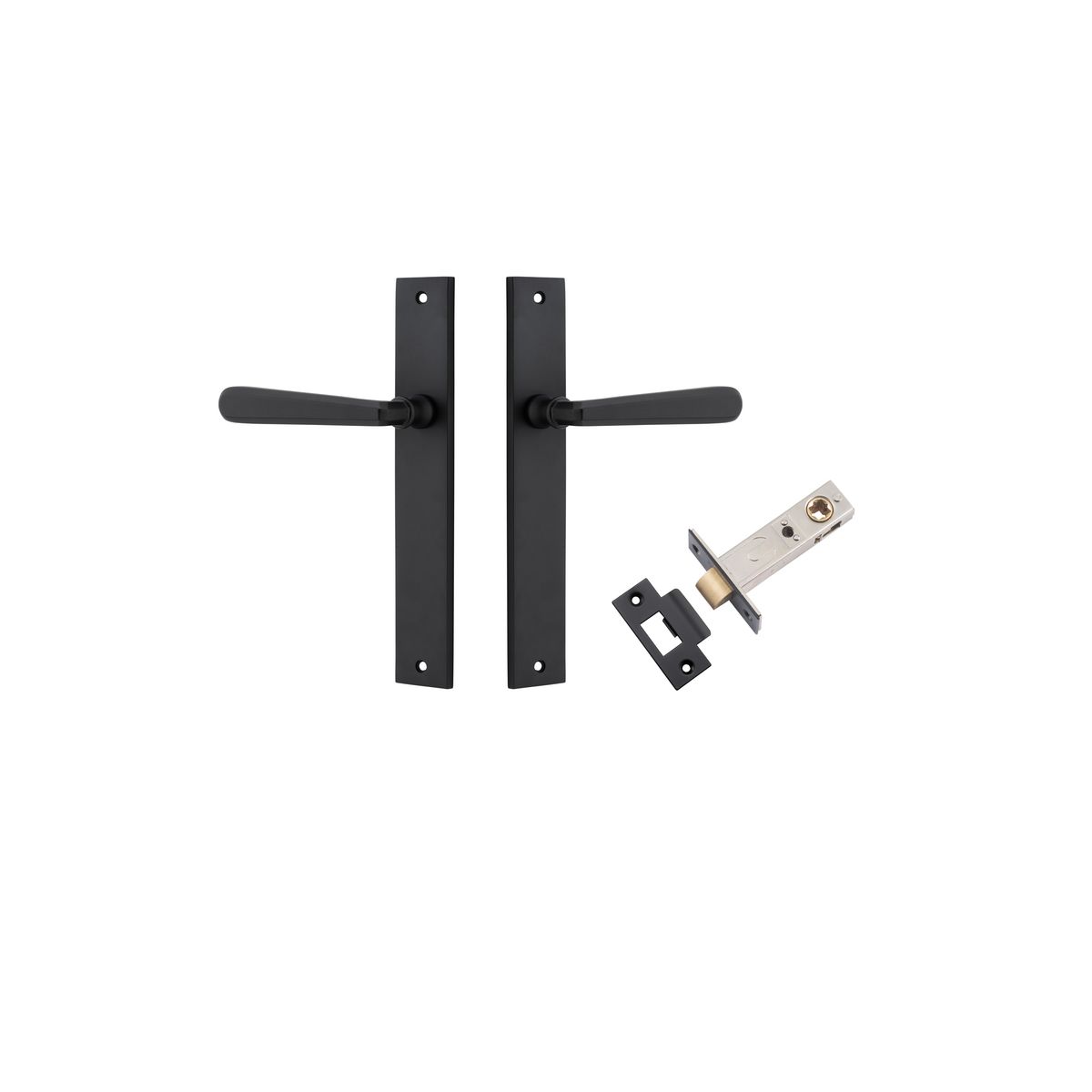 12872KPASS60 - Copenhagen Lever - Rectangular Backplate Passage Kit - Matt Black - Passage