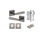 21197KENTR60KK - Copenhagen Lever - Square Rose Entrance Kit with Separate High Security Lock - Distressed Nickel - Entrance