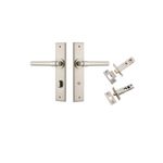 14904KPRIV60 - Helsinki Lever - Chamfered Backplate Privacy Kit with Privacy Turn - Satin Nickel - Privacy