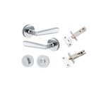 20804KPRIV60 - Copenhagen Lever - Round Rose Privacy Kit with Separate Privacy Turn - Polished Chrome - Privacy