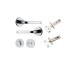 0324KPRIV60 - Annecy Lever - Round Rose Privacy Kit with Separate Privacy Turn - Polished Chrome - Privacy