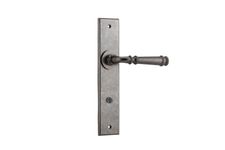 13786P85 - Verona Lever - Chamfered Backplate - Distressed Nickel - Privacy