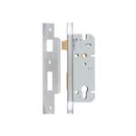 6060 - Rebated 85mm Euro Mortice Locks - 45mm Backset - Brushed Chrome