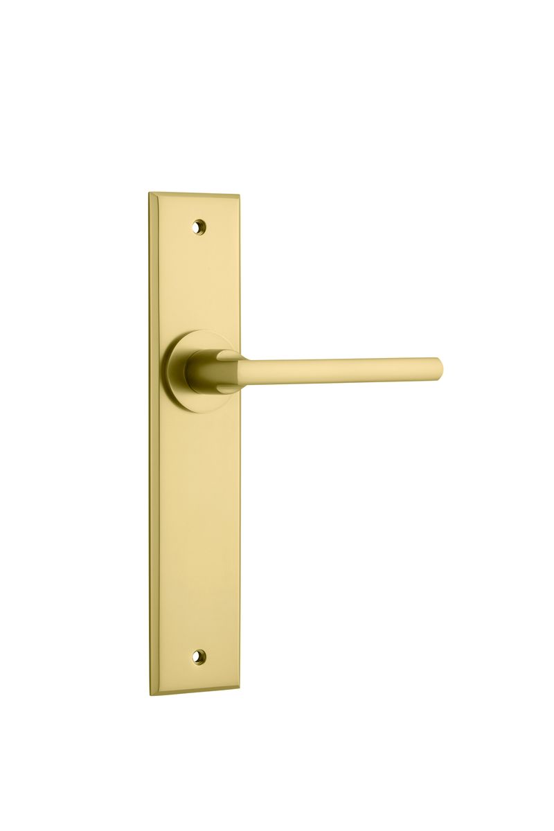 16382 - Baltimore Lever - Chamfered Backplate - Brushed Gold PVD - Passage